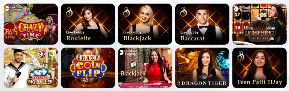 Jeux de casino en direct GxBet Casino